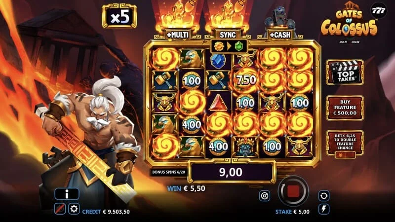Gates of Colossus MultiChase - zwycięska kombinacja w grze podstawowej